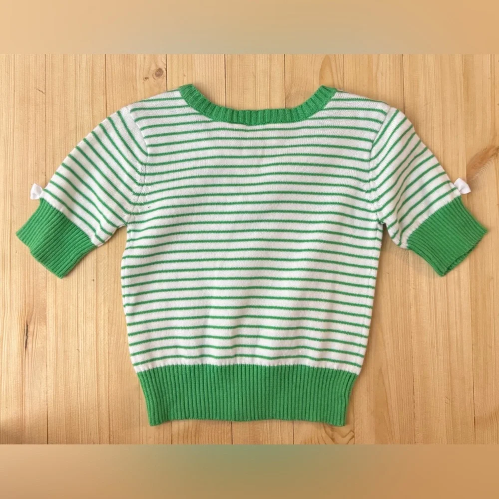 PLACE Green Striped Kids Cardigan. Size 24 Months. Great Condition Preppy